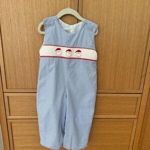 Classic Whimsy Smocked Santa Longall, 3T